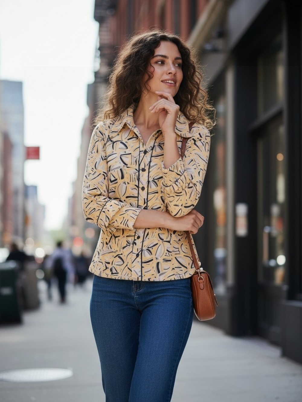 Women's Covington Women Printed Button-Up Shirt Size 20-22W